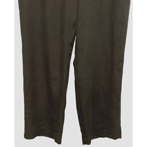 Josephine Chaus Petite Black Silk Straight Pants 12P Classic Corp Workwear‎ - Picture 3 of 9